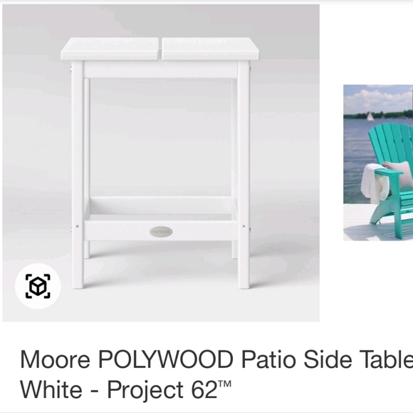 Project 62 white Moore plywood patio side table - Picture 1 of 1